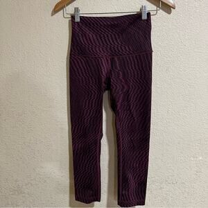 Lululemon Wunder Under Leggings maroon Geometric Cropped high rise